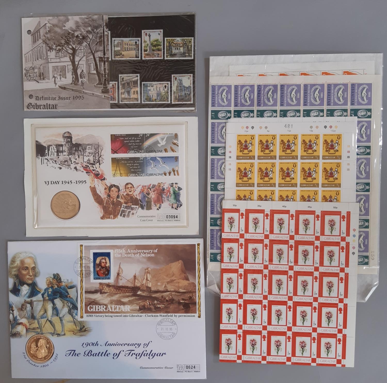 A duplicated mostly Mint Gibraltar stamp collection in a stock album and loose. - Image 5 of 5