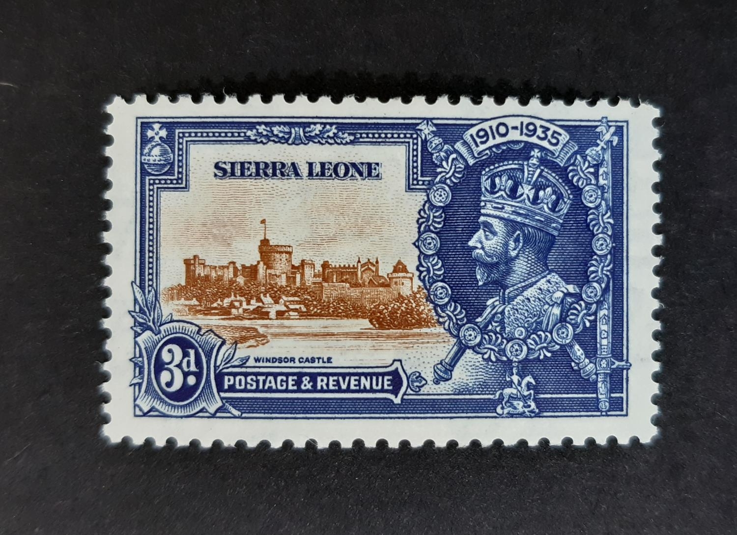 Sierra Leone 1935 Silver Jubilee SG182c LMM showing the ‘Lightning Conductor’ variety Total SG