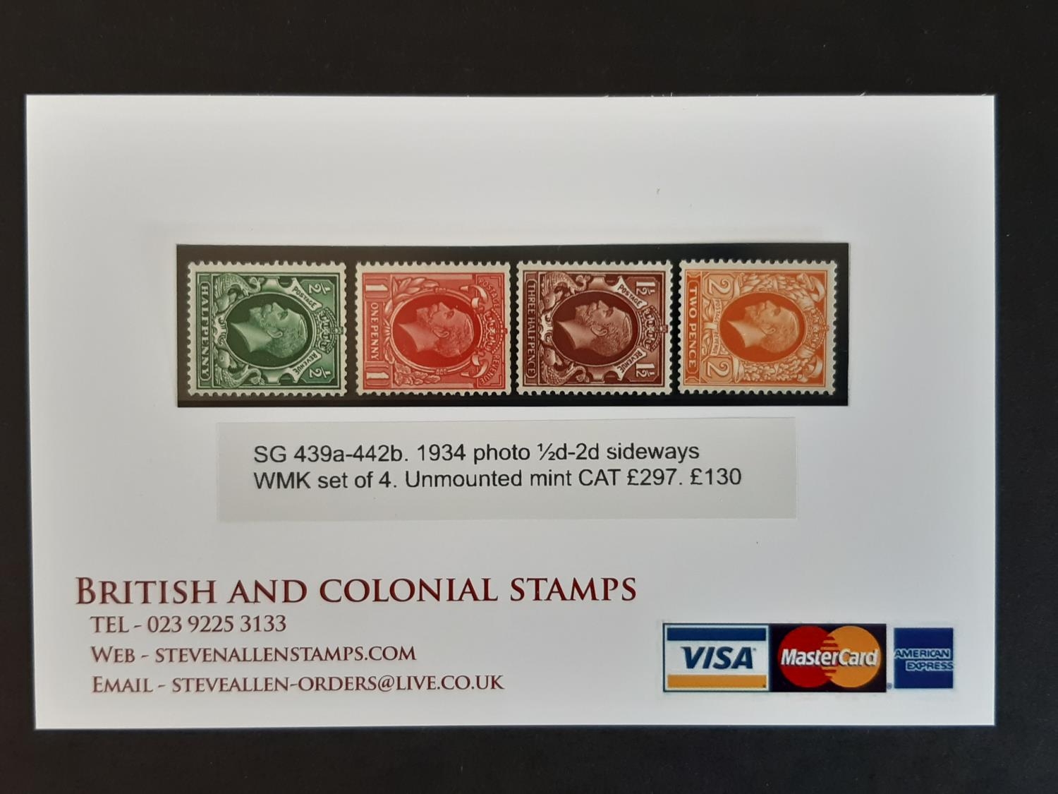 1934 KGV 439a-442b WMK sideways UM set of four. Cat £297.