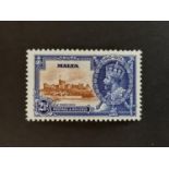 Malta 1935 Silver Jubilee SG 211a MM showing the ‘extra flagstaff’ variety SG cat £140.
