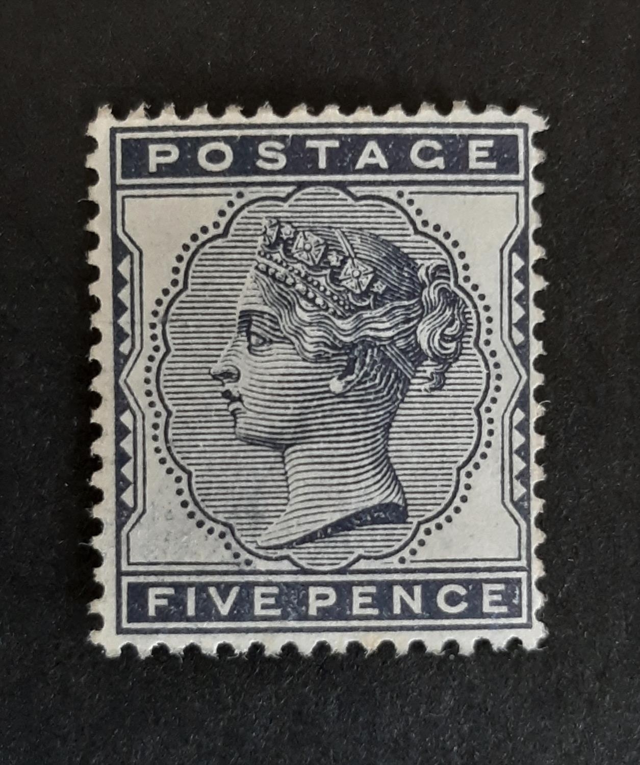 1880-81 QV SG196 5d indigo. A superb UM example. Cat £725.