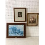 Three framed works to include: George Sidney Hunt (1856-c.1917), Lord Nelson, mezzotint in