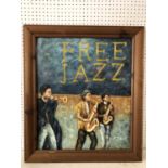 R. Kingman - 'Free Jazz', oil on board, signed lower right, 60 x 50 cm, framed