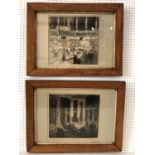 After William Walcot (1874-1943) - Two prints from etchings in matching burr frames, each