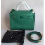 Mini Sicily 62 Shoulder Bag by Dolce & Gabbana in emerald green leather, unused with inner tissue