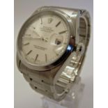 Rolex Oyster Perpetual Datejust stainless steel, probably never worn, with box and outer casework,