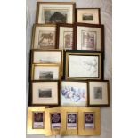 Twenty-one framed prints to include: 'View of a Cottage in Wales, Plate II, Vol. 2' (two copies),