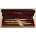Sheaffer Imperial 777 fine lined fountain and ballpoint pens and pencil with box