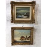 Two 20th century oil on board paintings of Dutch landscapes by different artists, to include: