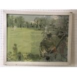 After Anthony Gross (1905-1984) - 'The Cricket Match' (cropped), lithograph in colours, 54.5 x 71 cm