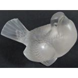 A Lalique frosted glass sparrow, engraved signature R Lalique France to the base 9.5cm high.