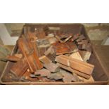 A large quantity of antique carpentry planes qty of hand cut nails etc