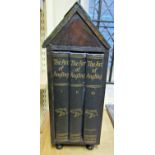 Mansfield, Kenneth, The Art Of Angling, in three volumes and housed in a wooden bookcase in the form