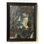 20th century Expressionist Portrait - oil on board, unsigned, 45 x 61 cm, framed