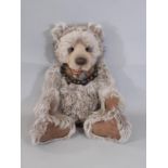 Large Charlie Bear 'Bumble' designed by Isabelle Lee with jointed body, bell collar and tags. Height