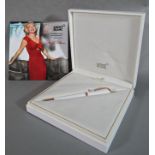 A Mont Blanc Muses Marilyn Monroe's special collection pearl coloured rollerball pen, with box and
