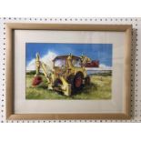 Nick Watton (contemporary) - 'JCB 4', watercolour on paper, signed lower right, artist's label