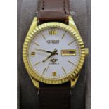 Citizen Automatic twenty-one jewel gentleman's wristwatch with receipt and box, 2018, together