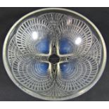 A small Lalique Coquilles opalescent glass bowl, engraved R Lalique France No 3204 to the base, 13cm