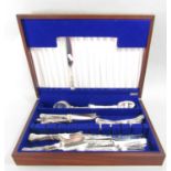 A canteen Georgian style shell pattern silver plated cutlery for six settings, main and side