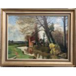 George H. Buckingham Holland (1901-1986) - 'Rush Mills', oil on board, signed lower right, title and