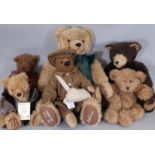 A collection of 6 teddy bears including a large jointed Hermann bear 'Classic Max' 18/50, with