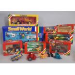 Collection of vintage Britains toys including 'Small World' farm set, combine harvester, Renault