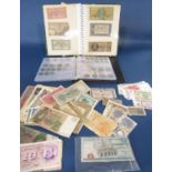 Collection of worldwide bank notes and coinage, mid-20th century and later