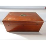 A mahogany tool box with a removable tray inside, 46cm wide.