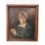 John Pride (20th century School) - Quarter Portrait of a Child, oil on canvas, signed lower right,