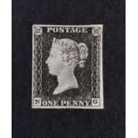 GB 1840 1d Black (NG) Mint unused (no gum) hinge remain, four good to large margins, clean and