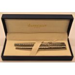 Waterman Hemisphere chrome fountain and ballpoint pen set, boxed