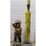 A small painted wooden tobacconists shop advertising figure in the form of a native American