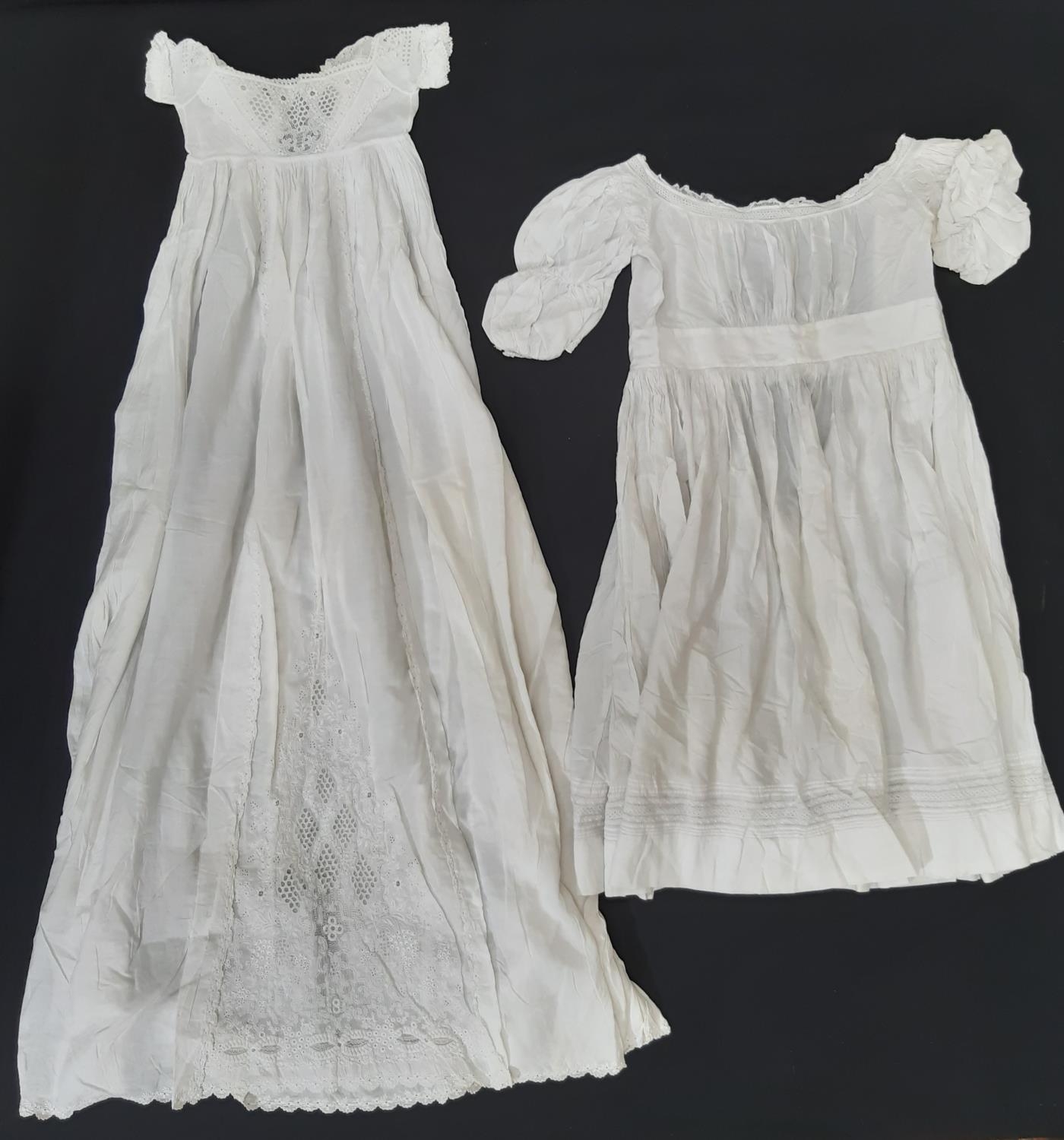 Eight late 19th/ early 20th century good quality baby gowns, mostly hand stitched, with various - Image 4 of 8