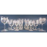 A quantity of very fine Victorian glasses, four gold rimmed Champagne bowls