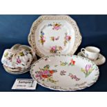 A collection of Copeland Spode small dinner plates and two shaped dishes with exotic pheasant