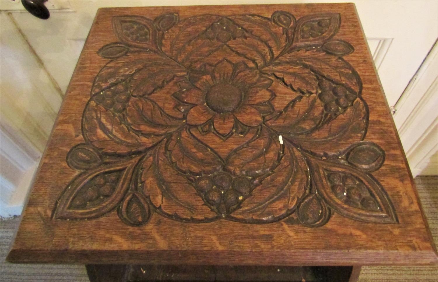 To be viewed at and collected from Nibley House GL11 6DL:19th century oak estate carved three - Image 2 of 2