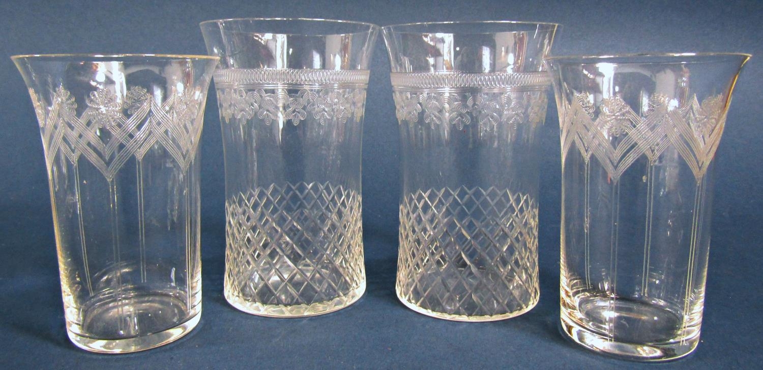 A quantity of very fine Victorian glasses, four gold rimmed Champagne bowls - Image 2 of 6