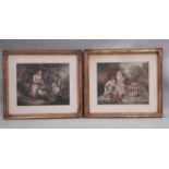 After Joshua Reynolds (1723-1792) - two 19th century coloured stipple engravings: 'Children