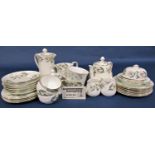 A collection of 20th century tea ware including Wedgwood Tiger Lily coffee set, Crown