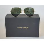 One pair of men's designer sunglasses - Colt C2 Aviator by Linda Farrow (current style), with gold