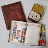 A Sammel-Album, fur Stollwerck-Bilder, late 19th century collectors card album, a vintage tin