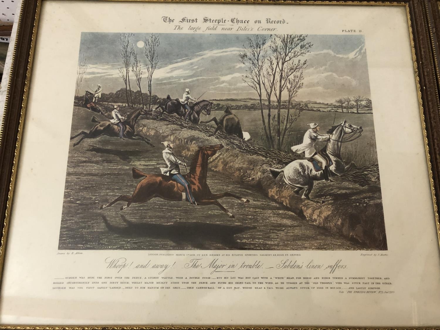 After Henry Thomas Alken - Set of four colour prints of 'The First Steeple-Chase on Record' prints - Image 5 of 5