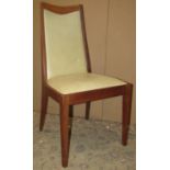 A set of four G plan teak high back dining chairs with moulded frames, drop in upholstered pad seats