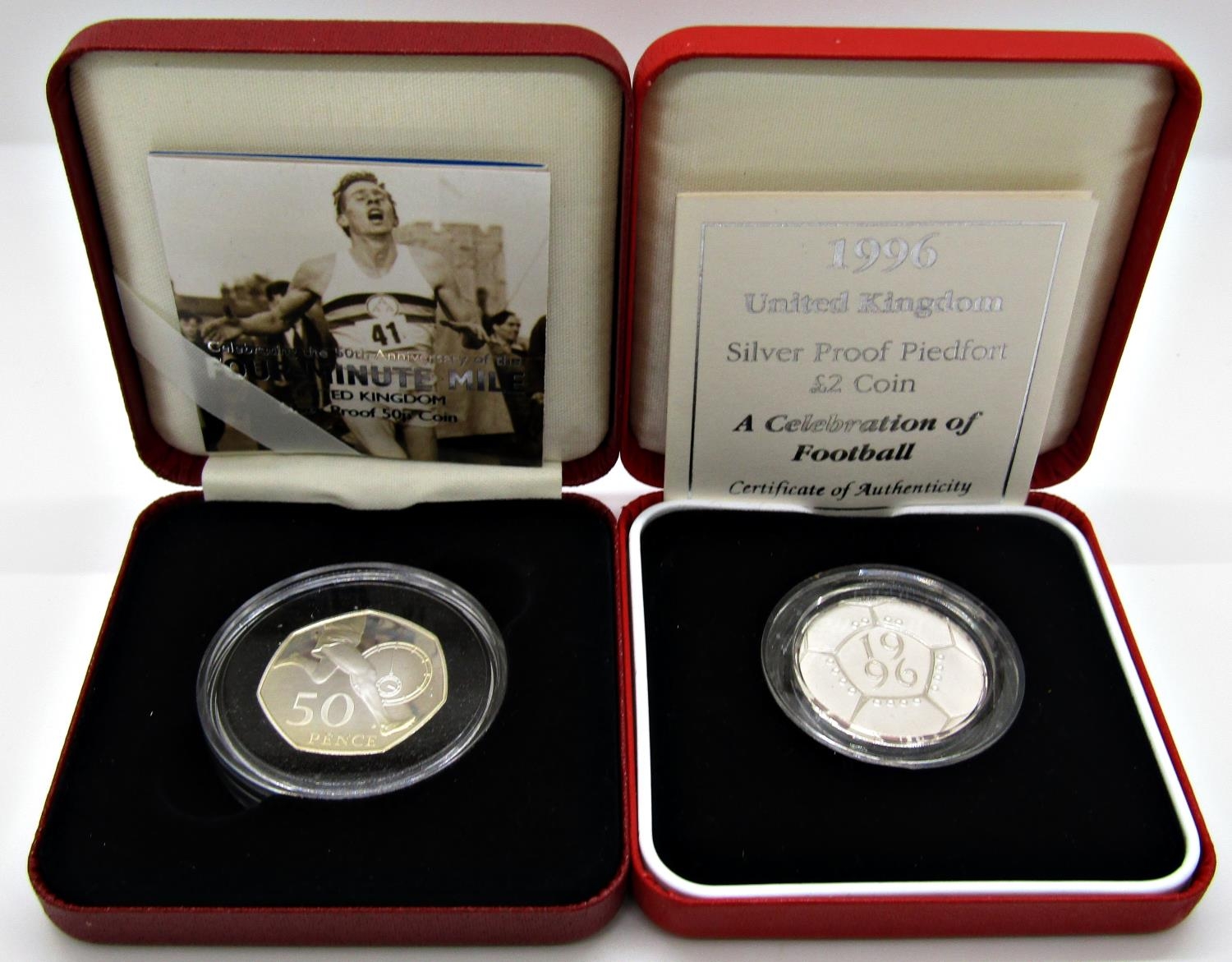 Silver proof 50p coins 2000 Libraries, 2003 Woman's Rights, 2004 Four Minute Mile, together with a - Image 3 of 3