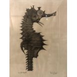 Claude Piechaud (20th Century) - Seahorse, etching, signed and inscribed 'eau forte original' in