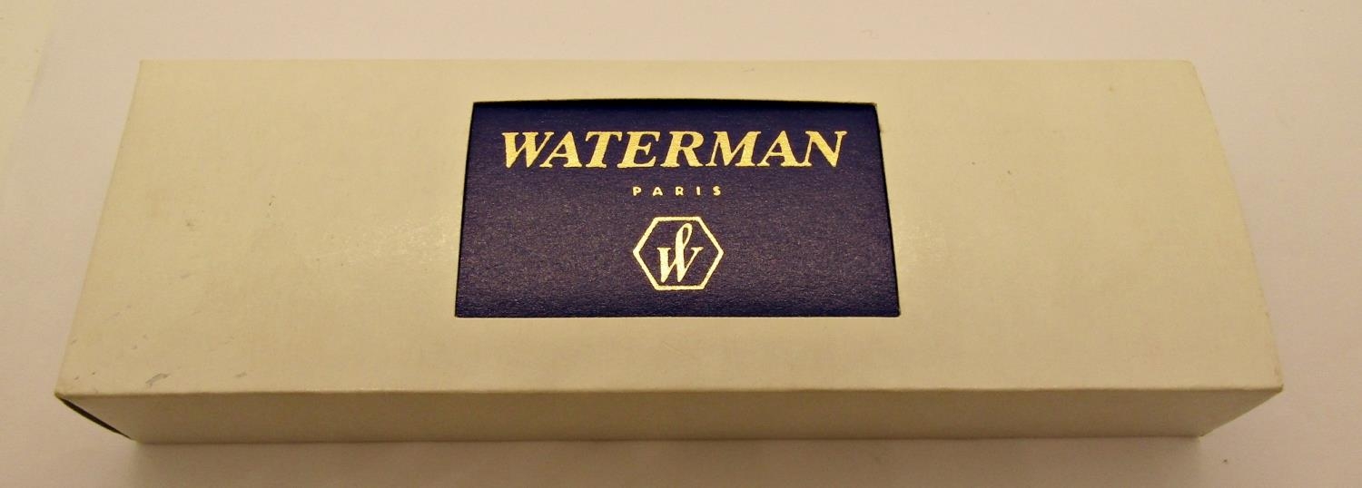 Waterman Laureat blue marble fountain, rollerball and ballpoint pen set, boxed - Image 6 of 6