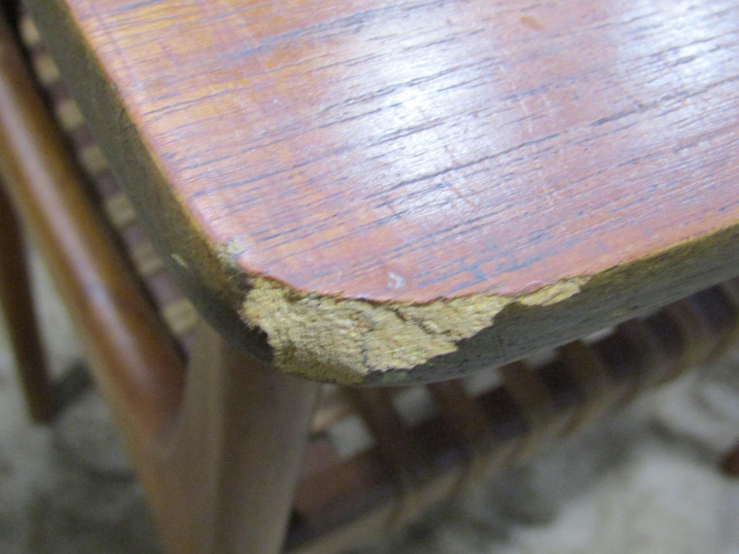 A nest of three retro Danish teak occasional tables raised on moulded tapered supports, smallest - Image 3 of 4