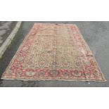 An old Persian carpet with all over floral palmettes, 295cm x 200cm approx