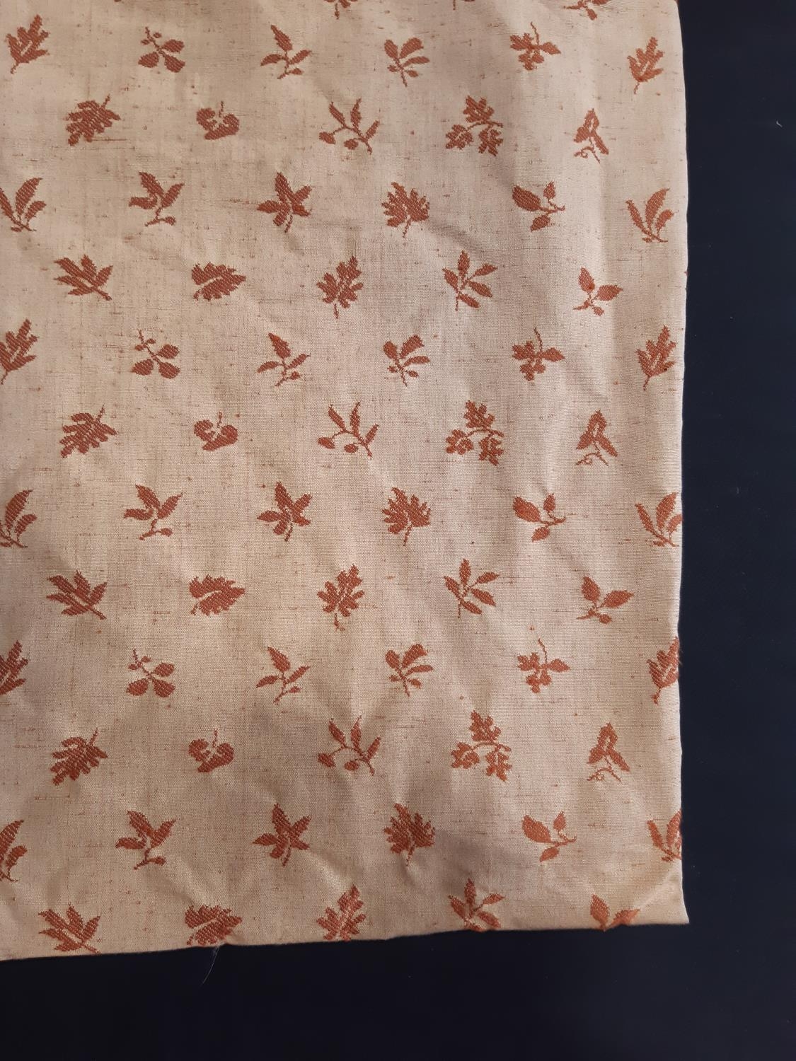 2 pairs of curtains in terracotta/ biscuit shades; 1 pair in 'Danbury' printed fabric by Titley & - Image 6 of 6